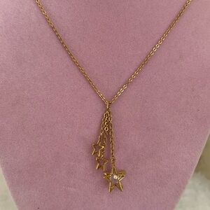 Avon Gold Star Drop Necklace